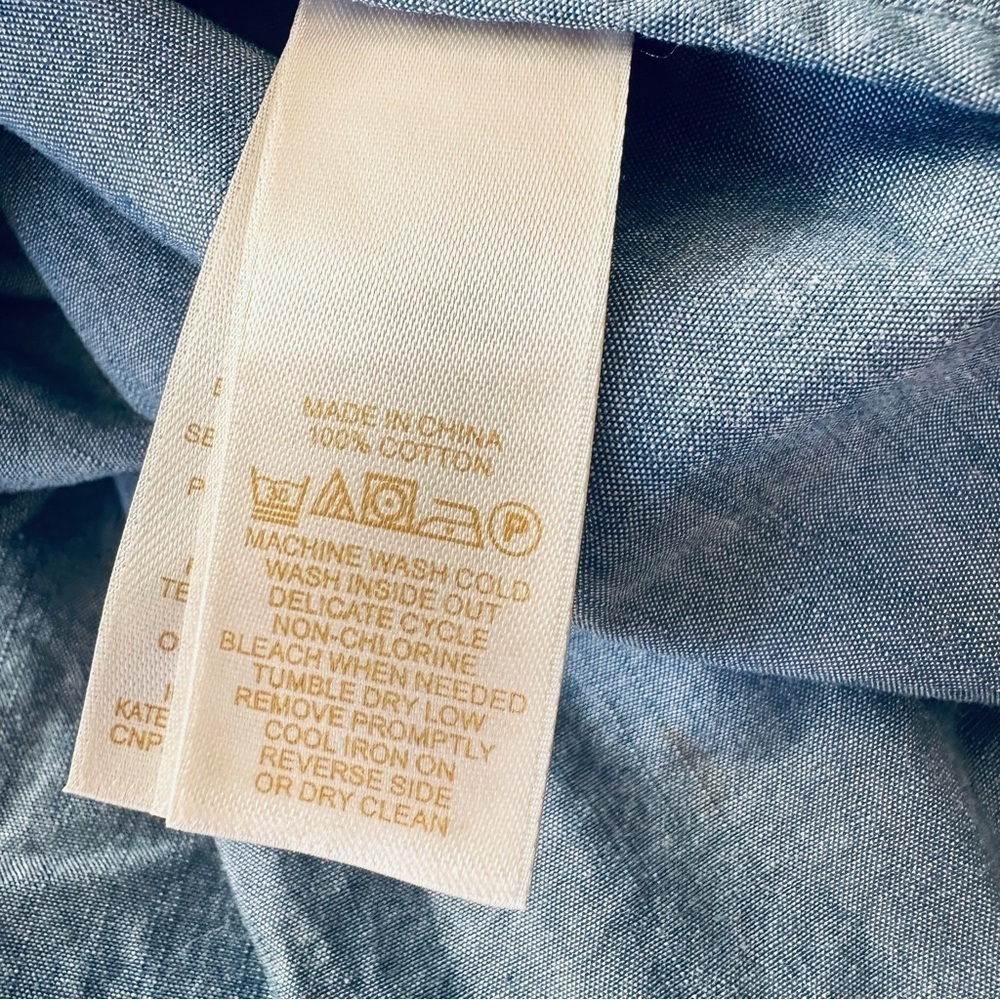 Kate Spade Blair Chambray Dress with pockets Sz 2 EUC - Hem Altered - Picture 8 of 10